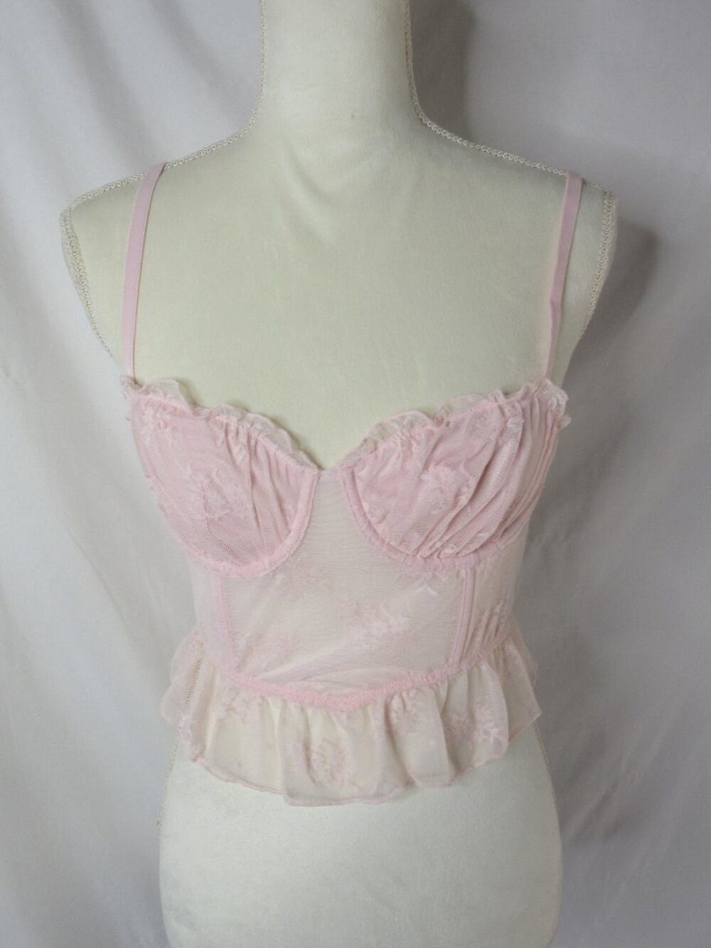 Wild Fable Lace Corset Bra Bralette Pink Underwire Intimates Size Small NWT